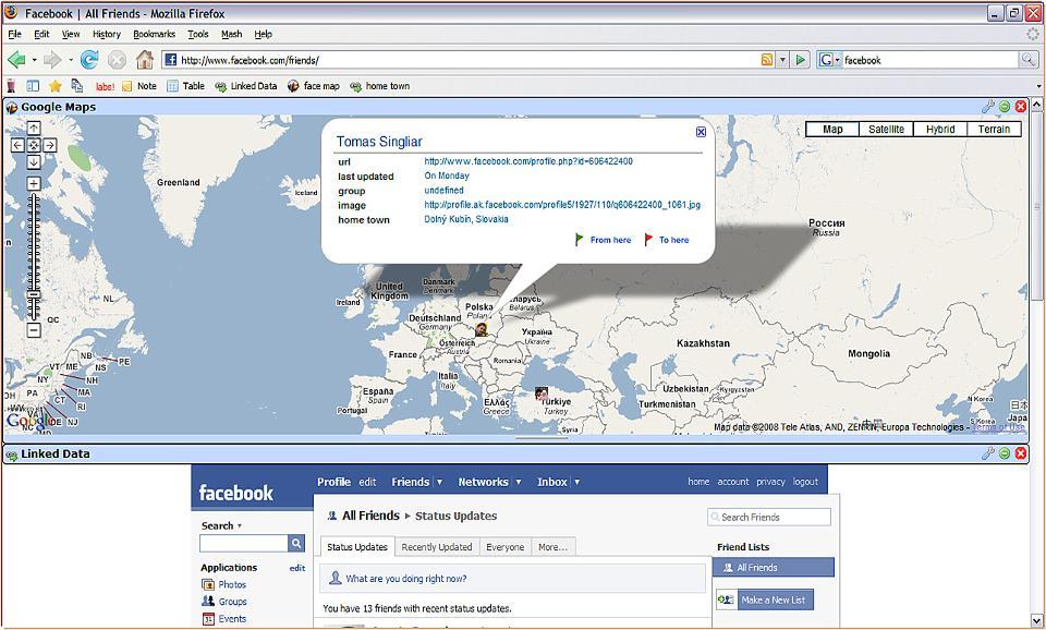 Facebook on Map