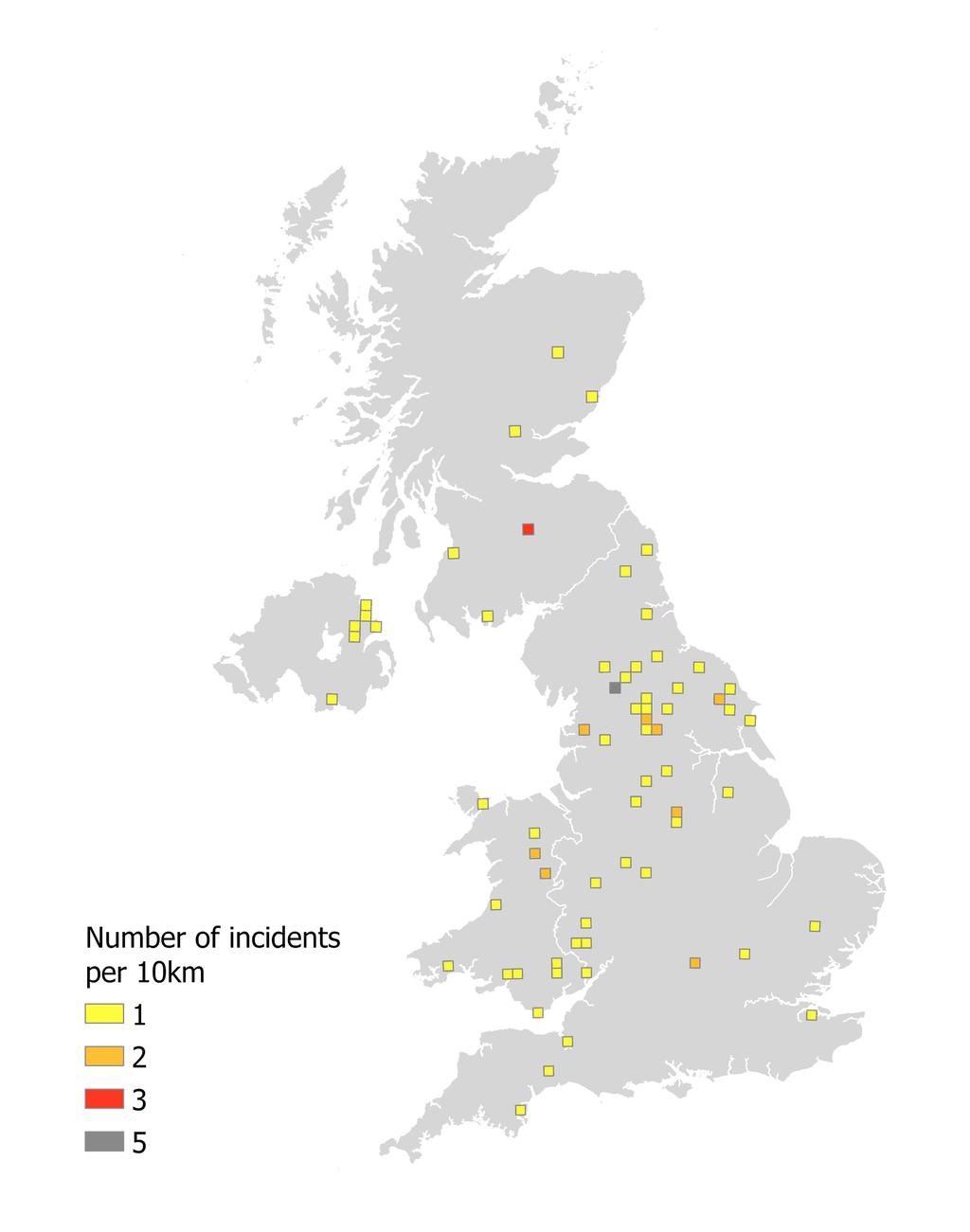 Appendix VII Confirmed bird of prey persecution incidents in 2016 UK map This map shows 80 of the