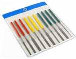 5 x 7 x 130 9915 9916 9917 Needle Taper Files 10 pc Assortment Kit 9925 Kit includes 1 of each of the following: 0.5 x 1 x 130mm, 320 grit 0.