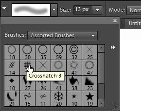 You access these through the Brushes menu. To use brush tips: 1. Open a new document in Photoshop Elements. 2. Select the Brush tool (Figure 1). 3.