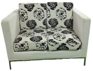 LSW02 Floral Fabric White Cushion 2-seater LSW04 White Fabric Floral Cushion 2-seater
