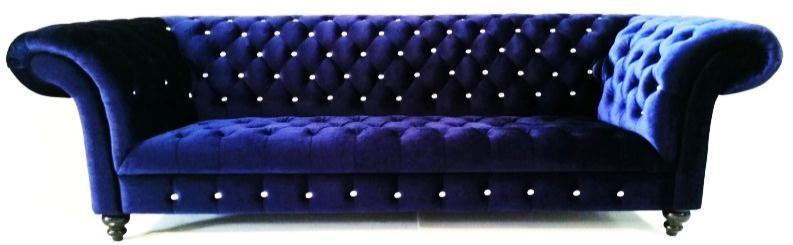 Brown/Black/Blue Chesterfield Armchair Sofa