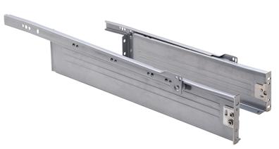 NÜVO LIQUIDATION SALES LIQUIDATION SALE WHILE SUPPLIES LAST ASK YOUR LOCAL SALES REPRESENTATIVE FOR PRICING AND PRODUCTS AVAILABILITY EURO NÜVO METAL BOX DRAWER SLIDE - 86MM Metallic Silver Length
