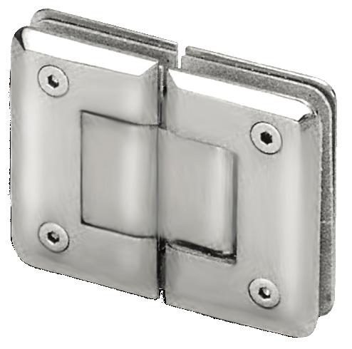 SHOWER HINGES 180 GLASS TO GLASS HINGE SH003-CP-G Self-centering 180 chamfered glass to