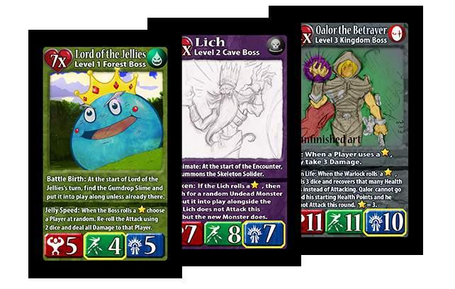 BOSS CARDS Bosses are the super powerful monsters found at the end of each level.