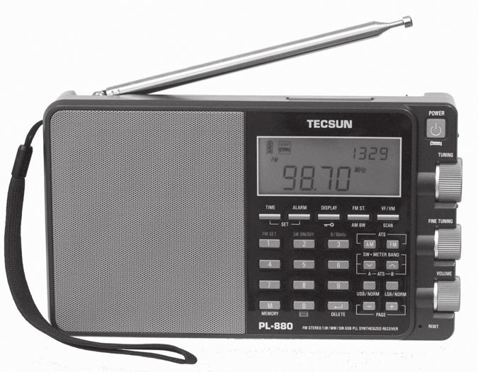 PL-398BT Order #4398 PL-390 The Tecsun PL-390 has a different look and a different sound. It covers medium wave 520-1710 khz shortwave 2300-21950 khz and the FM band.