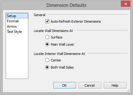 Home Designer Architectural 2015 User s Guide 2. Review each of the panels and settings available for setting up your Dimension Defaults. 3.