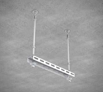 11 Ceiling suspension with pendulum suspension Connect threaded rods GB M10 to dowel using hexagonal connector VM M10, then mount