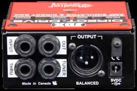 FEATURES 1. INPUT: ¼ input for the guitar or bass. 1 2 3 2. out: ¼ amp tone output used to feed a processor or second amp. 3. XLR OUTPUT: Balanced mic level output used to feed the PA system or recorder.