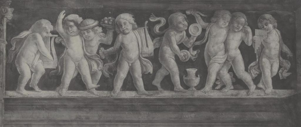 Figure 5.29: Domenico Bigordi called Ghirlandaio, and workshop, Birth of the Virgin, detail, 1485-1490, fresco painting, Tornabuoni Chapel, Santa Maria Novella, Florence.