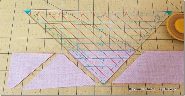triangles. See the number 3 at the bottom of the strip set left side of the ruler? That s the FINISHED SIZE of the longest side of the Big Goose rectangle unit.