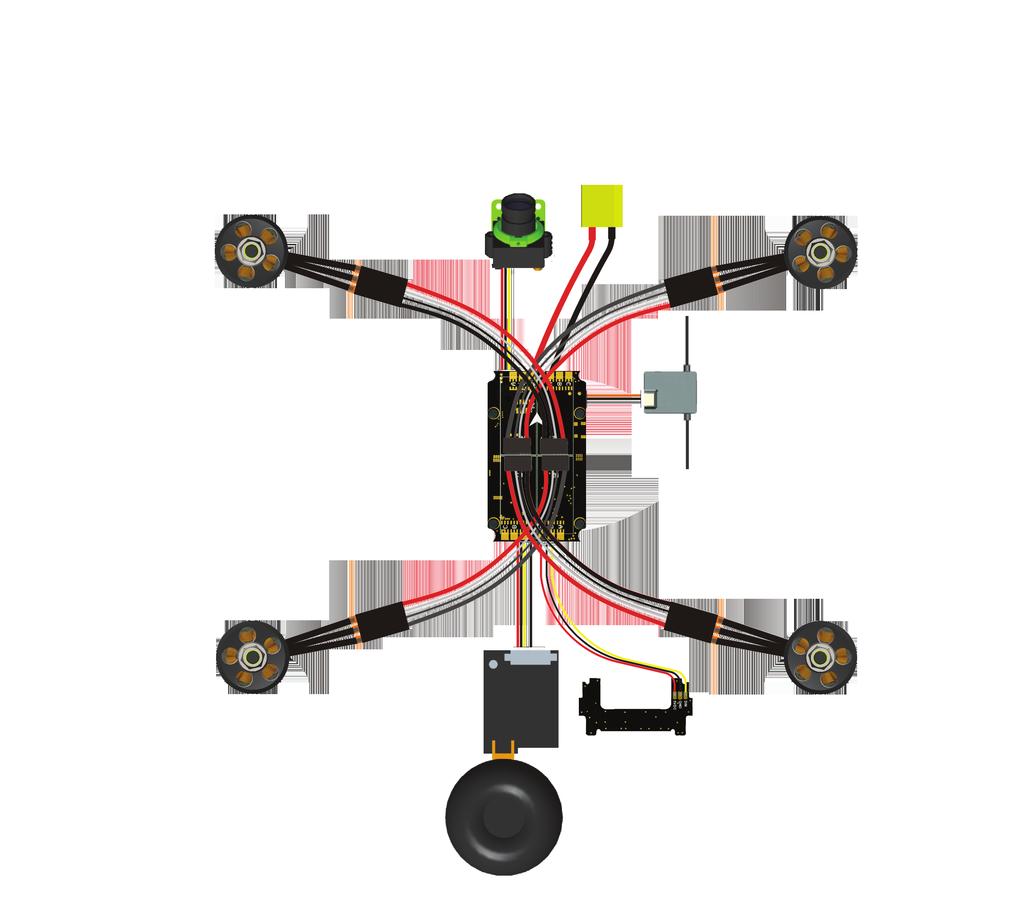 Connection of Electronic Components Electronics 700TVL FPV Camera XT60 Connector Main Control Board S250 has a flight controller based on Naze32 Rev6, integrated