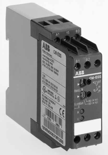 Voltage monitor single phase AC/DC CM-ESS Ordering details The voltage being monitored is applied to the terminals B1 or B2 or B3 and C.
