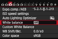 3 Setting the White BalanceN P Setting the Color Temperature You can set the white balance s color temperature numerically. This is for advanced users. 1 Select [White balance].