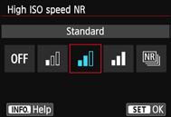 3 Setting Noise ReductionN High ISO Speed Noise Reduction This function reduces the noise generated in the image.