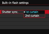 If [2nd curtain] is set, the flash will fire right before the shutter closes.