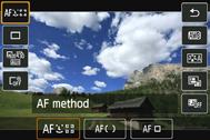Shooting Function Settings Q Quick Control In Creative Zone modes, you can set the AF method, Drive mode, Movie recording size, Digital zoom, White balance, Picture Style, Auto Lighting Optimizer,