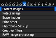 K Protecting Images Protecting an image prevents it from being erased accidentally. 3 Protecting a Single Image 1 Select [Protect images].