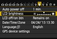 Changing Image Playback Settings 3 Adjusting the LCD Monitor Brightness You can adjust the brightness