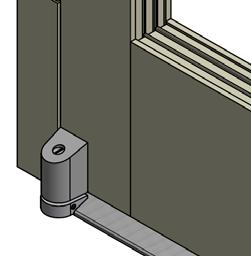 Adjust the door clearance by turning the pivot pin clockwise to lower the door and counterclockwise to raise the door.