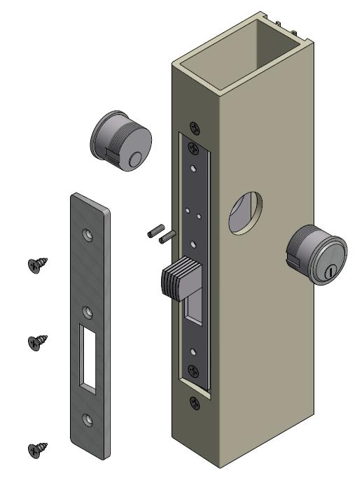Deadbolt example shown below. 1. Attached FM83/HM93 clip to lock assembly.