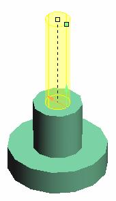 Round the two edges of the bottom cylinder with an R.