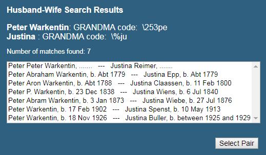 12. Relationship Search. This function searches for genealogical relationships rather than for persons.
