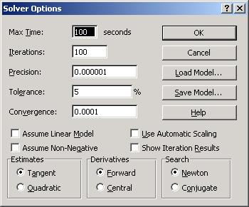 4 Linear Models You can set Solver to assume a linear model option.