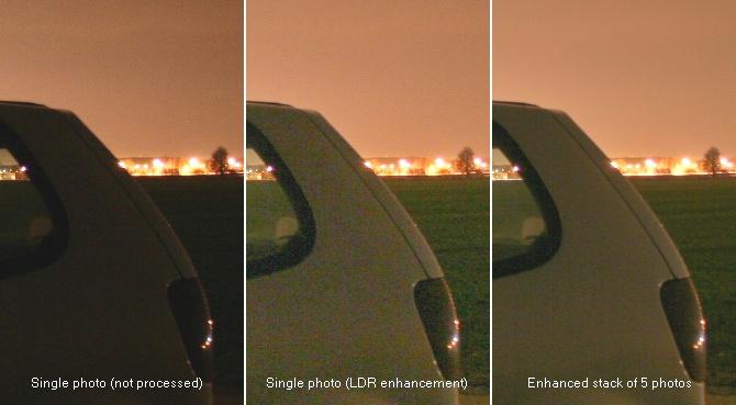 (SNR) is increased. Also the dynamic range is expanded given the image quality improvement for the darkest areas.