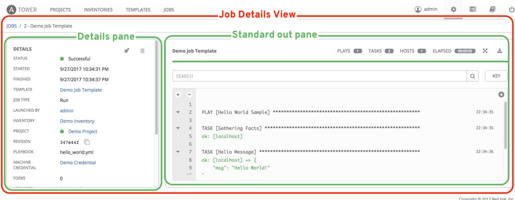CHAPTER SIX JOB OUTPUT VIEW CHANGES With the update of the overall Tower user interface, it is worth noting the changes to how job results are displayed.