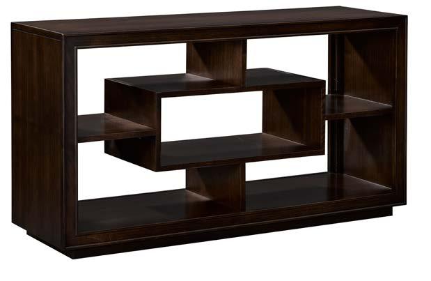 CLIN#: 4107 260-881 Sofa Table W50 D16 H27 in. Five open areas front to back.
