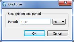 Figure 6. Specifying the grid spacing. Input waveforms can be drawn in different ways. The most straightforward way is to indicate a specific time range and specify the value of a signal.