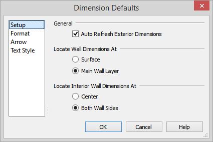 Home Designer Suite 2016 User s Guide 2. Review each of the panels and settings available for setting up your Dimension Defaults. 3.