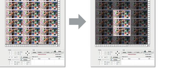 without additional ripping. - Moving and nesting images is easy through Drag & Print function.