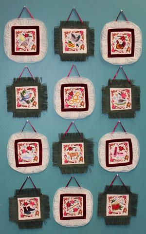 12 Days of Christmas Wall Hangings Inspired by the classic carol "The Twelve Days of Christmas," these small wall hangings are a delightful way to decorate for the holidays.