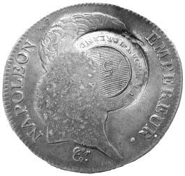Napoleonic 5 francs, 1806, countermarked Dugd. Mc.Lachlan Mercht.