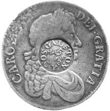 182 HODGE Fig. 7. Charles II crown, 1673, with Galston Society countermark ( Spink & Son, sale 136, October 1999, lot 1570). Like numbers 2 and 3 above, this was an unusual issue.