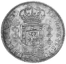 16 17) Two Payable at Lanark Mills around 5/ countermarks under the obverse of Brazilian 960 reis of 1815 and 1819, mint marks R (Rio de Janeiro).