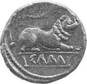 7 The reverse of the other issue by Cunobelinus depicts a lion facing to the right and crouched down on all fours upon a tablet bearing an inscription (Fig. 7).