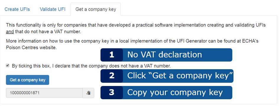 4 Obținerea unui cod de întreprindere Obținerea unui cod de întreprindere pentru utilizarea în implementarea locală a generatorului de UFI se efectuează urmând etapele ilustrate în Figura 4-1.
