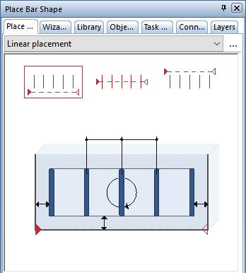 Engineering Tutorial Unit 4: Reinforcement Drawing 139 To place the open stirrup in edge-based mode 1 The palette of the Place Bar Shape tool is open and Linear placement is selected.