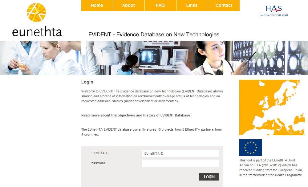 The EVIDENT Database Online Access to the EVIDENT