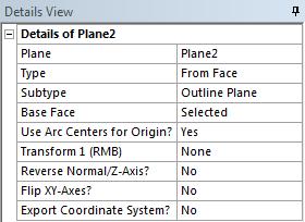 New Plane Creation Examples: From Face Create new plane on geometry surface Set