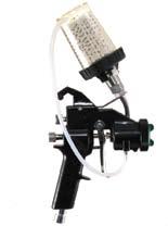 2 mm Standard Clearcoat, Thin Primer Series 12s Composite-bodied, pressure feed HVLP spray gun with high-pressure air inlet. For use with compressed air with a 6:1 reduction ratio.