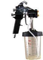 1 mm 7 Clearcoat, Primer, Single Stage 12s-F365A* Large H/O PPS 1.3 mm 9 High Build Primer Series 10G Composite-bodied, gravity feed, non-bleed HVLP spray gun with a low-pressure inlet.