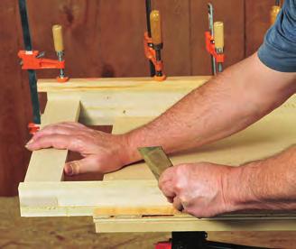 In addition to having all the clamps you ll need on hand, cut some wooden strips to serve as clamping blocks that distribute clamping pressure and prevent dents to stool parts.