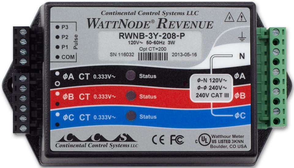 WattNode Pulse and WattNode evenue Electric Power Meter - Installation Manual WattNode Pulse Models WNB-3Y-208-P WNB-3Y-400-P WNB-3Y-480-P WNB-3Y-600-P WNB-3D-240-P WNB-3D-400-P