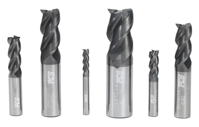 P14 Variable 3 Flute Coated End Mills - Corner Radius (For Machining Aluminum) Hard Carbon out performs TIN, TICN and ZRN in aluminum and nonferrous applications Designed for rough cut and finish