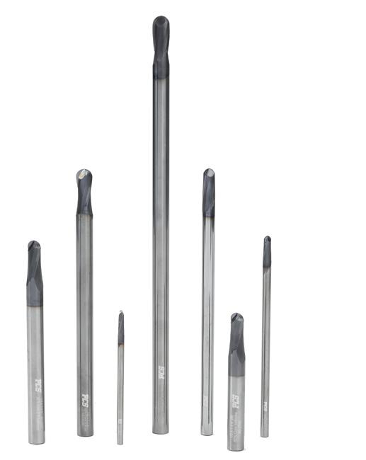P3 80% Core 2 Flute Coated End Mills - Ball Nose AlTiN Coated for longer tool life Eliminates rough finish commonly left by typical 4 flute tools 80% core geometry offers added strength and excellent