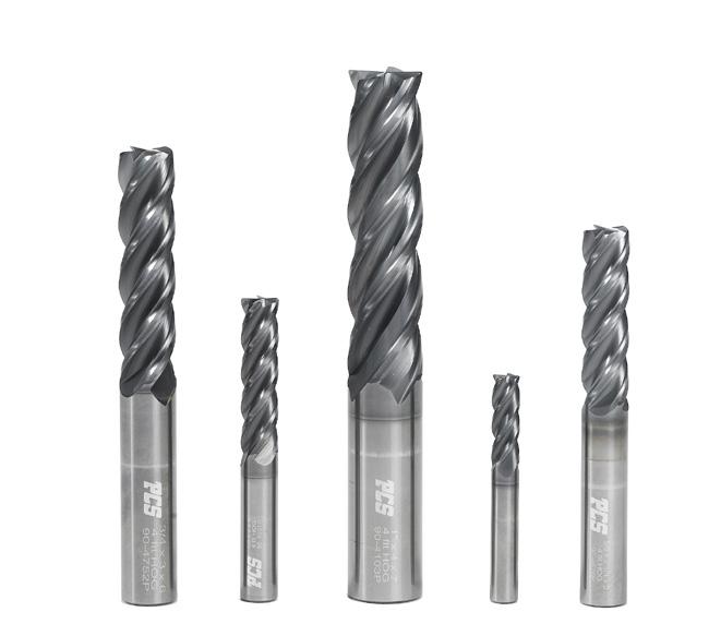 P9 Variable 4 Flute Coated End Mills - Corner Radius AlTiN Coated for longer tool life Designed for rough cut and finish milling Ideal for hard to machine materials such as P-20, Stainless Steel and